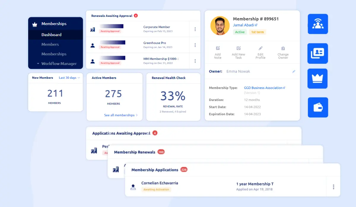 Glue Up Association Management Software Dashboard