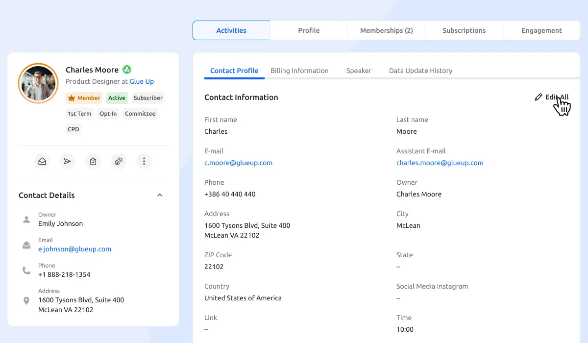 managing member profile