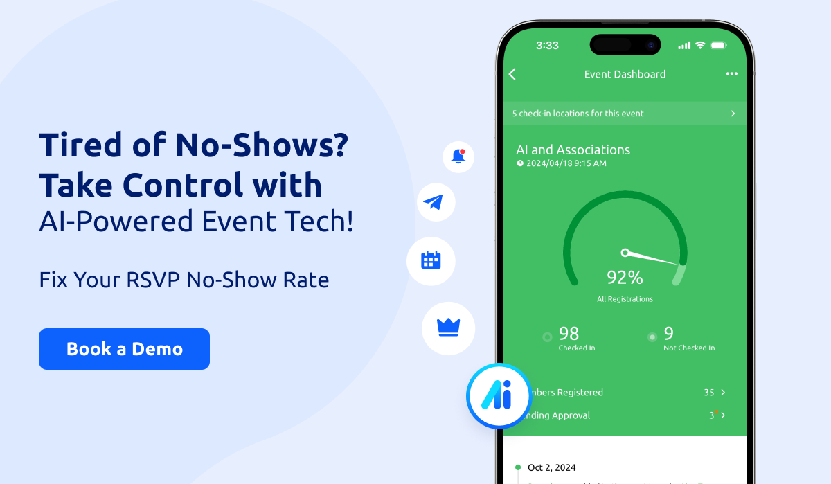 Fix Your Event RSVP No-Show Rate Book a Demo