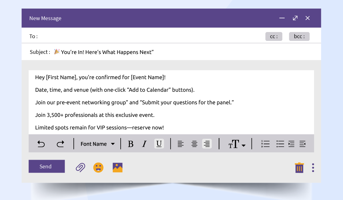 Anatomy of the Perfect Event Email - Detailed Email Mockup