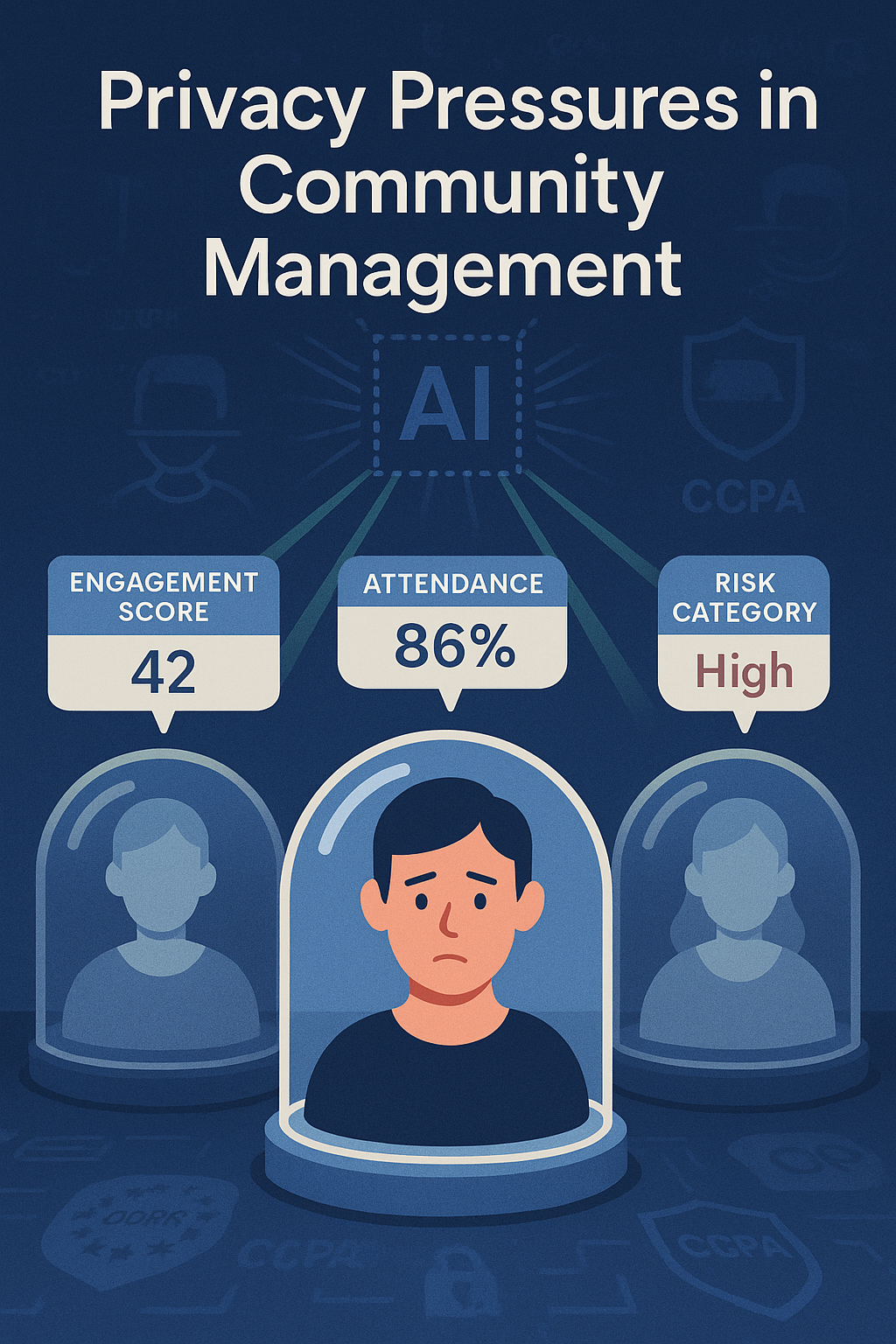Privacy Pressures in AI Community Management