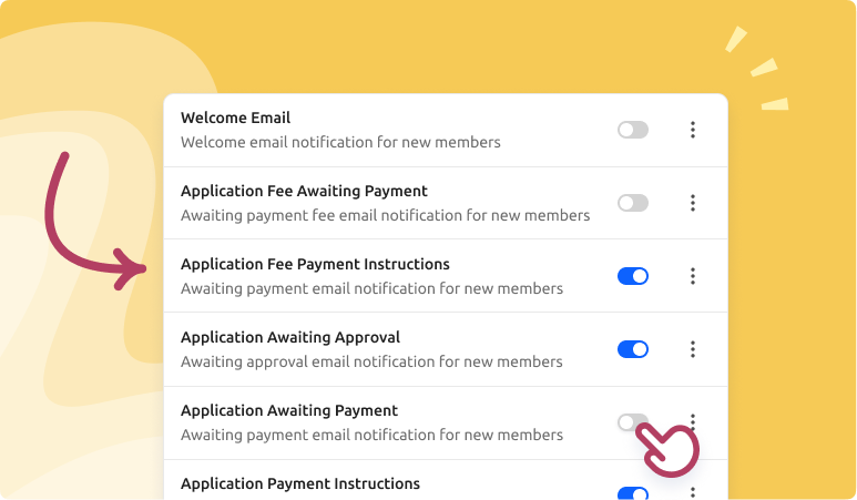 system emails on off
