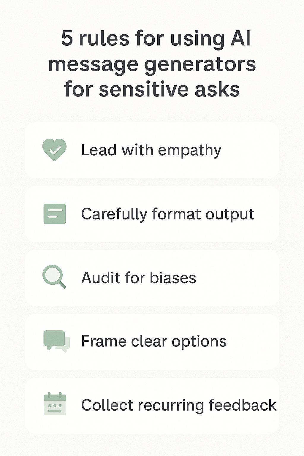 Five Rules for Using AI Message Generators for Sensitive Asks