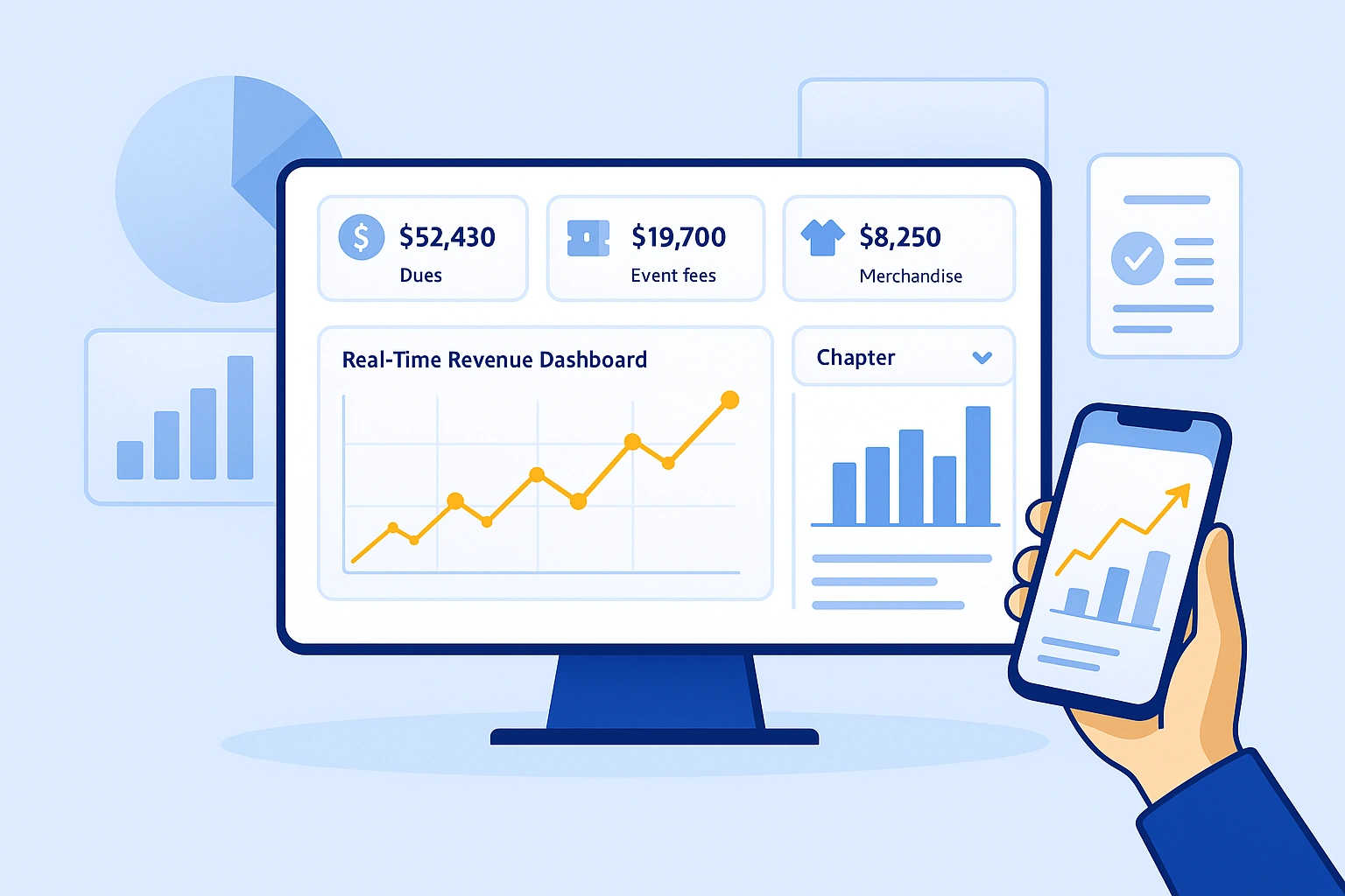 Surface Real-Time Finance Dashboards — Insight Your Board Can Filter by Chapter, Program, or Event&nbsp;