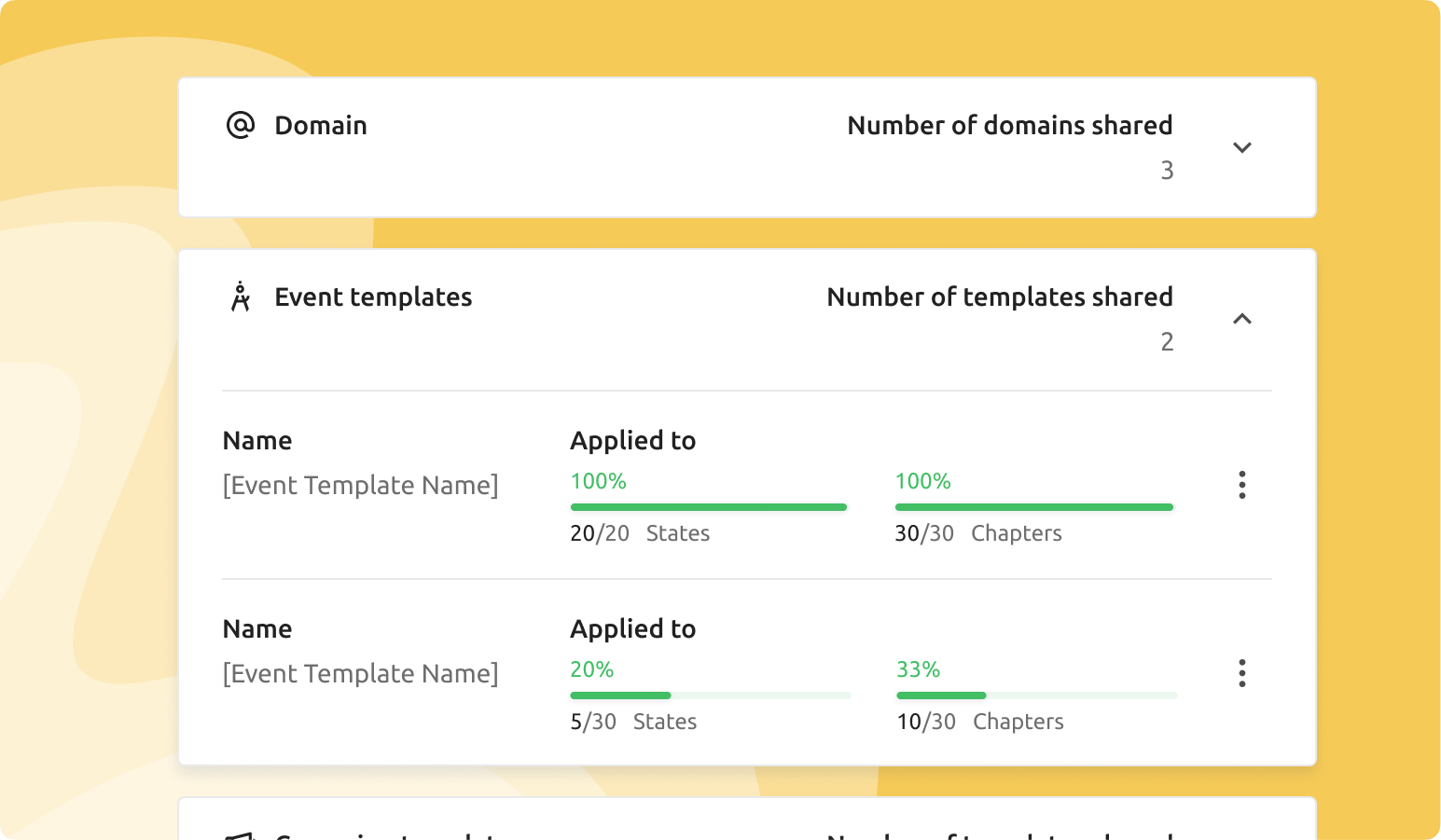 Create and share templates with chapters to keep your branding intact! 