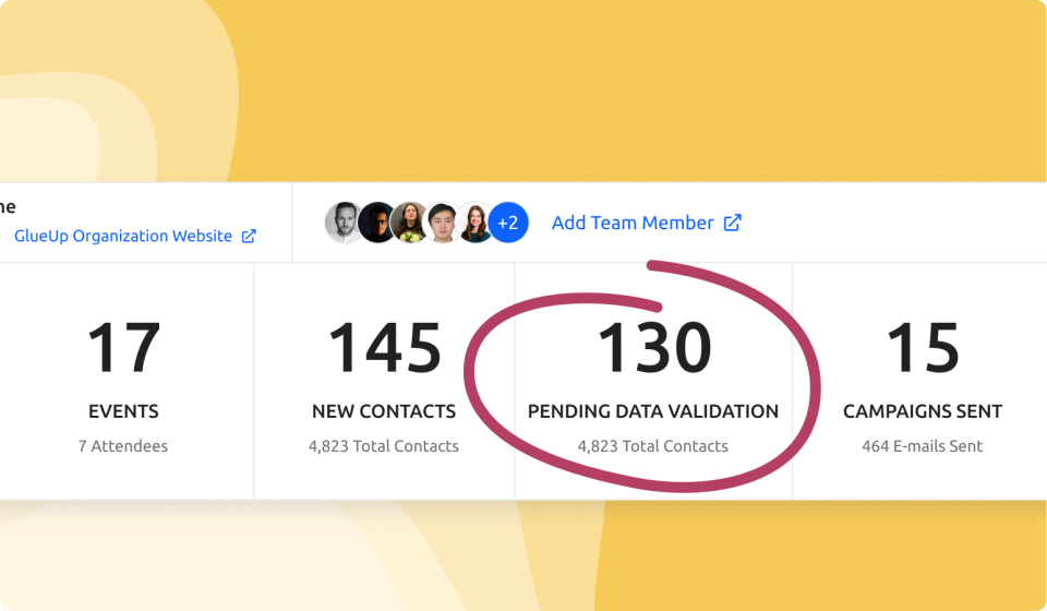 Pending data to review widget on the dashboard