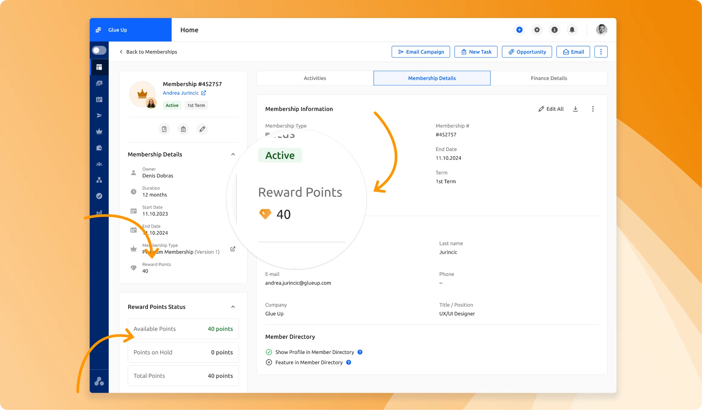 Admin Insights in Member Profile
