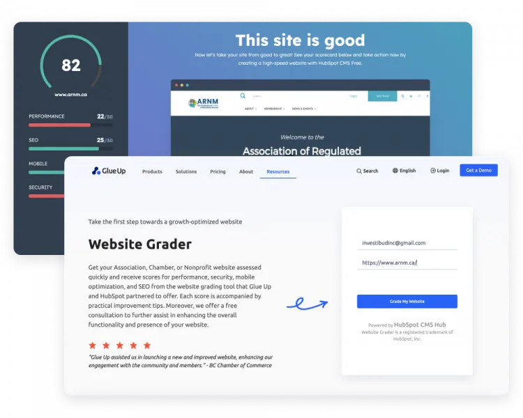 Check your Website's Performance with our Website Grader.