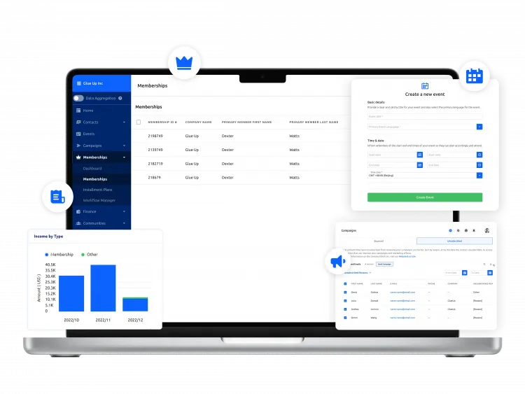 run core membership and event operations in one platform